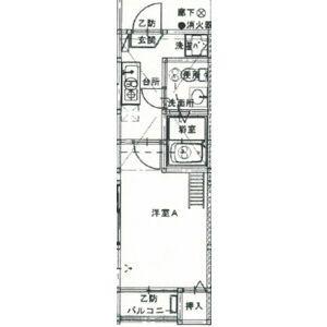 ペルカルロ白龍町(1K/1階)の間取り写真