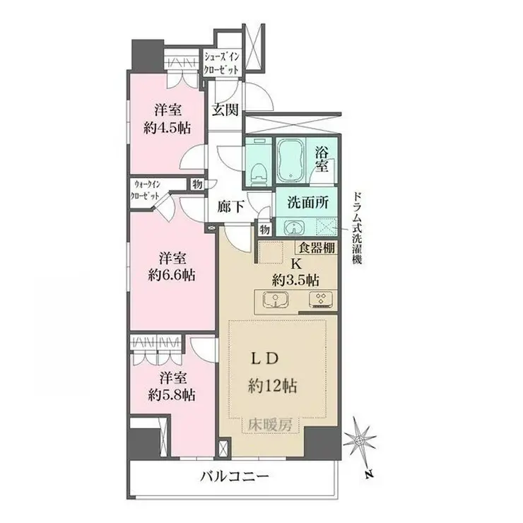 ザ・パークハウス新宿タワー 16階階 間取り