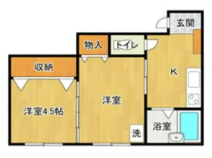 エオス冨士見ビル(2K/3階)の間取り写真