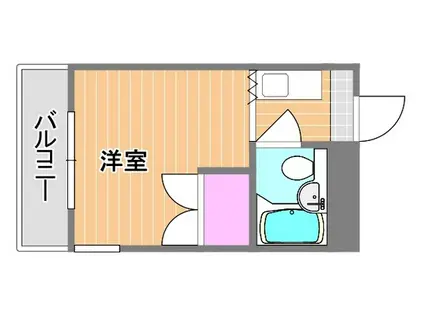 ホープ伊島B棟(ワンルーム/1階)の間取り写真