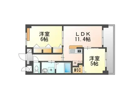 コンフォート フィールド(2LDK/2階)の間取り写真