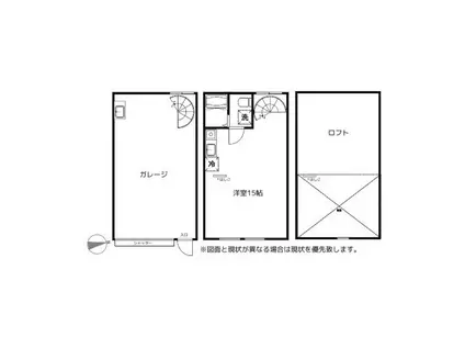 GARAGE LABO S.M.C.242(ワンルーム/1階)の間取り写真