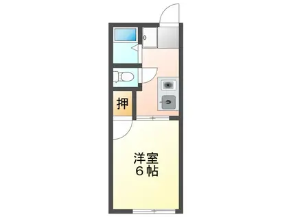 シティハイム郷(1K/1階)の間取り写真