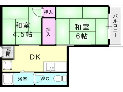 氷室ハイツ(2DK/3階)の間取り写真