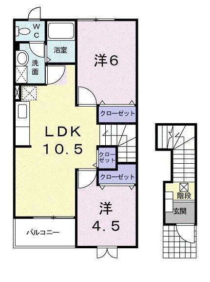 天竜浜名湖鉄道 掛川市役所前駅 徒歩18分 2階建 築24年(2LDK/2階)の間取り写真