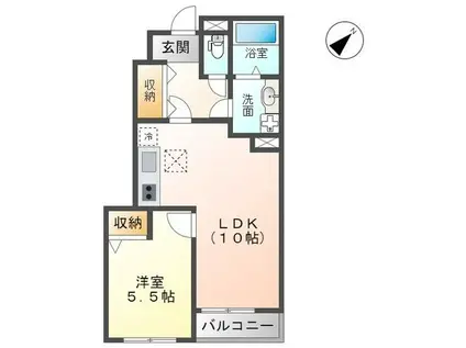 URBAN LUTHETA(1LDK/1階)の間取り写真