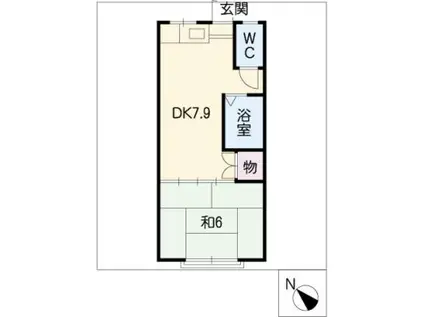 コーポZOO(1DK/1階)の間取り写真