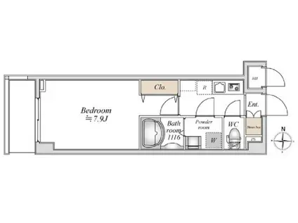 オープンブルーム東向島(1K/4階)の間取り写真