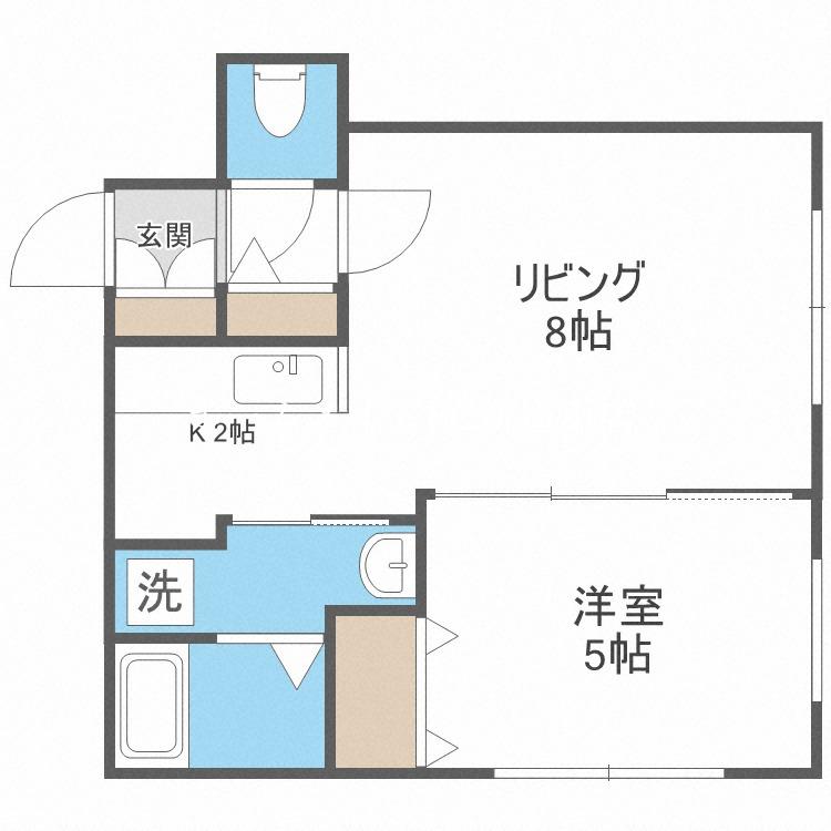 プリマクラッセ環状通東(1LDK/2階)の間取り写真