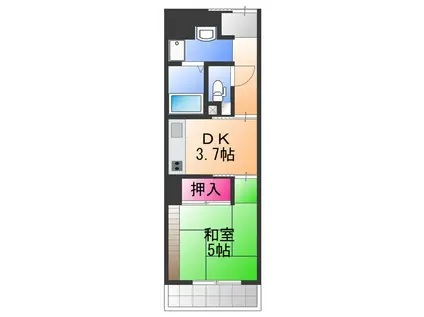 クリーンハイツ・助松(1DK/2階)の間取り写真