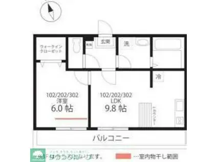 QUIET CRAB HOUSE TOGETHER溝ノ口(1LDK/1階)の間取り写真