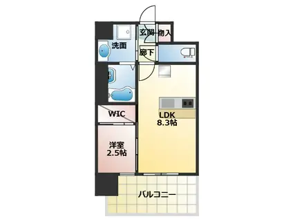 セレニテ江坂エクラ(1LDK/8階)の間取り写真