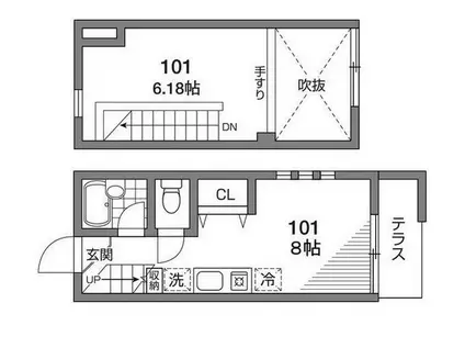 ルアンカパル(ワンルーム/1階)の間取り写真