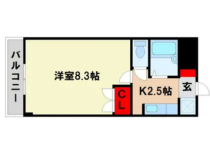 ウイングス学園通 N館(1K/4階)の間取り写真