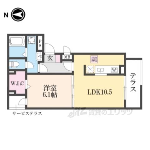 アプリコット3(1LDK/1階)の間取り写真