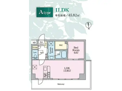 DAIWAグレイスメゾン二子玉川(1LDK/4階)の間取り写真