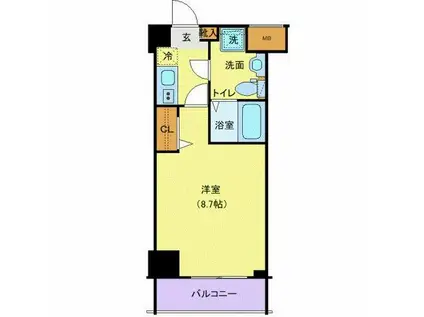 ジェノヴィア西新井大師グリーンヴェール(1K/4階)の間取り写真