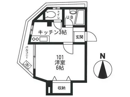 ラフィーネ学芸大学(1K/1階)の間取り写真