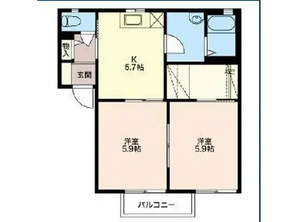 メゾンリュミエール(2K/1階)の間取り写真