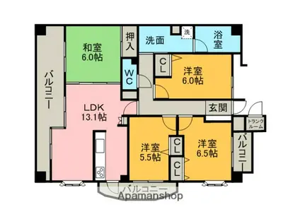 ライオンズマンション大府柊山(4LDK/6階)の間取り写真