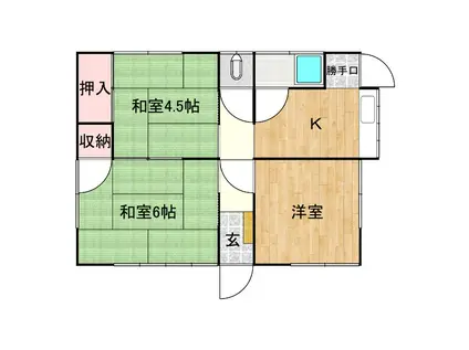 西深津町青山(3DK/1階)の間取り写真