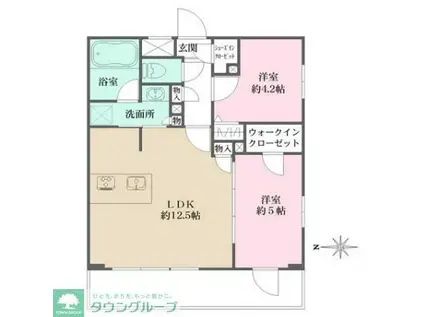 LA PERLA JIYUGAOKAII(2LDK/2階)の間取り写真