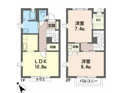 ロンダトーネ(2LDK/1階)の間取り写真