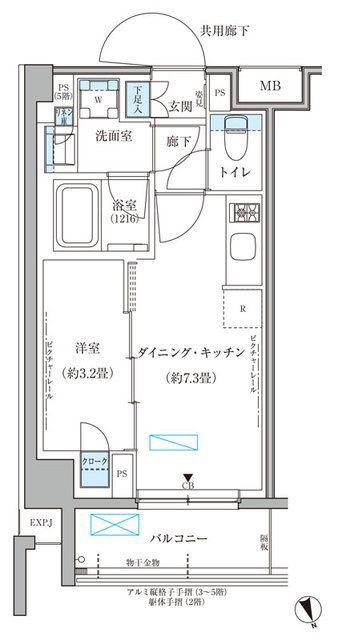 パークアクシス文京本郷(1DK/5階)の間取り写真