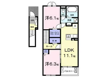 マウント シティII(2LDK/2階)の間取り写真