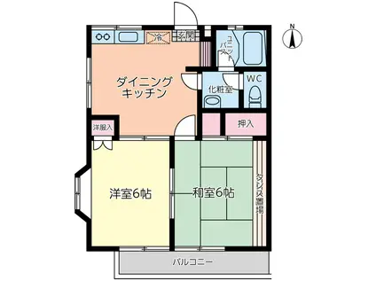 第2ローヤルハイツ(2DK/1階)の間取り写真
