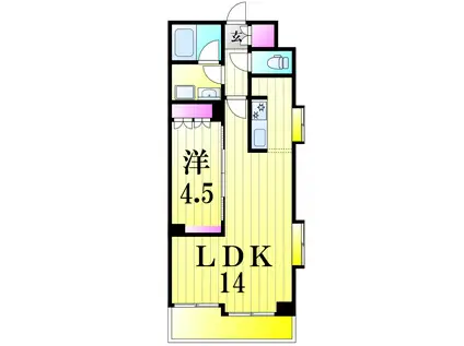 第16シントウキョウビル(1LDK/2階)の間取り写真