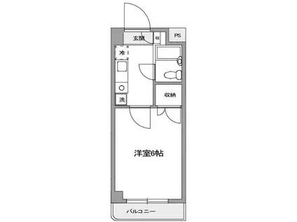 アーバン三園(1K/3階)の間取り写真