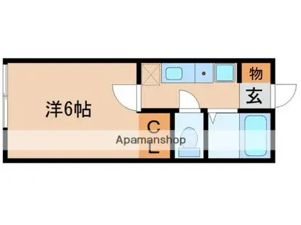 エクストリーム直川(1K/1階)の間取り写真