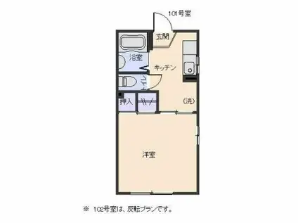 コーポシャネル(1K/1階)の間取り写真