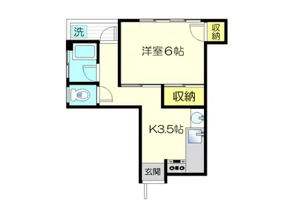 小松原第2ビル(1K/2階)の間取り写真