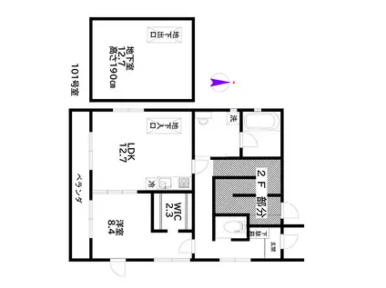 北千束GREENPLACE(1LDK/1階)の間取り写真