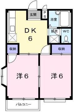 千田ハイツ(2DK/2階)の間取り写真