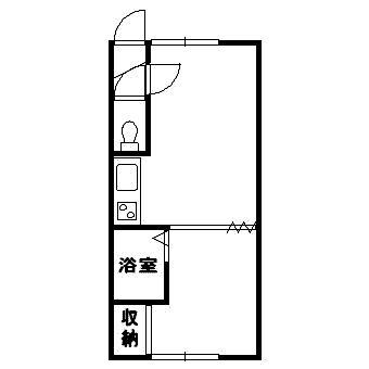 エンジェルMIKI(1DK/2階)の間取り写真