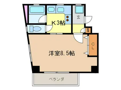 シティハイツ石原(1K/5階)の間取り写真