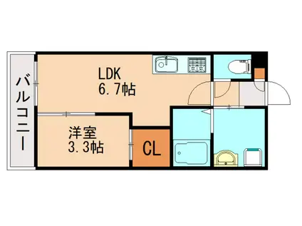 セレーノ柏の森(1LDK/1階)の間取り写真