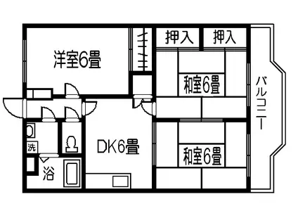 ウェルス武岡(3DK/2階)の間取り写真