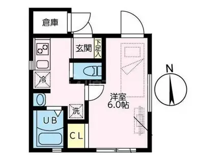 大山町YKマンション(1K/1階)の間取り写真