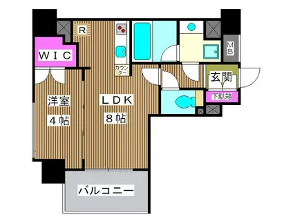 ラ・オ・モンターニュ(1LDK/6階)の間取り写真