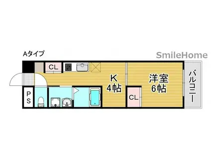 シーガルマンションII(1K/3階)の間取り写真