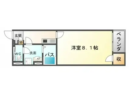 レオネクスト山手町(1K/1階)の間取り写真