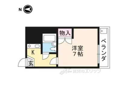 ペガサスハイツ(1K/3階)の間取り写真