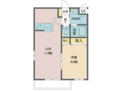 カサグランデM(1LDK/2階)の間取り写真