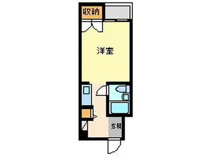 ハイツ大和2(ワンルーム/4階)の間取り写真