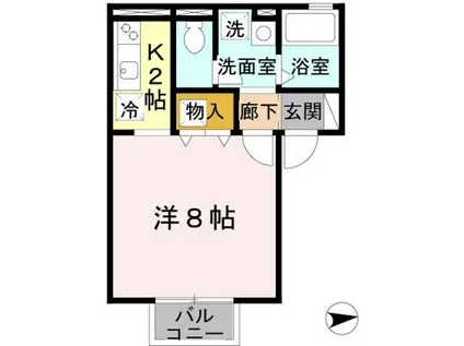 エステート光(1K/1階)の間取り写真