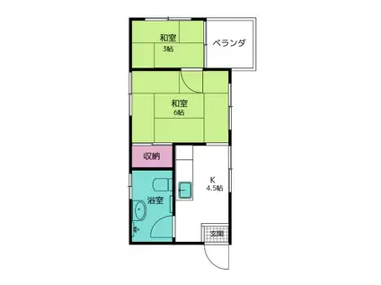 アダムスアパートメント(2DK/3階)の間取り写真